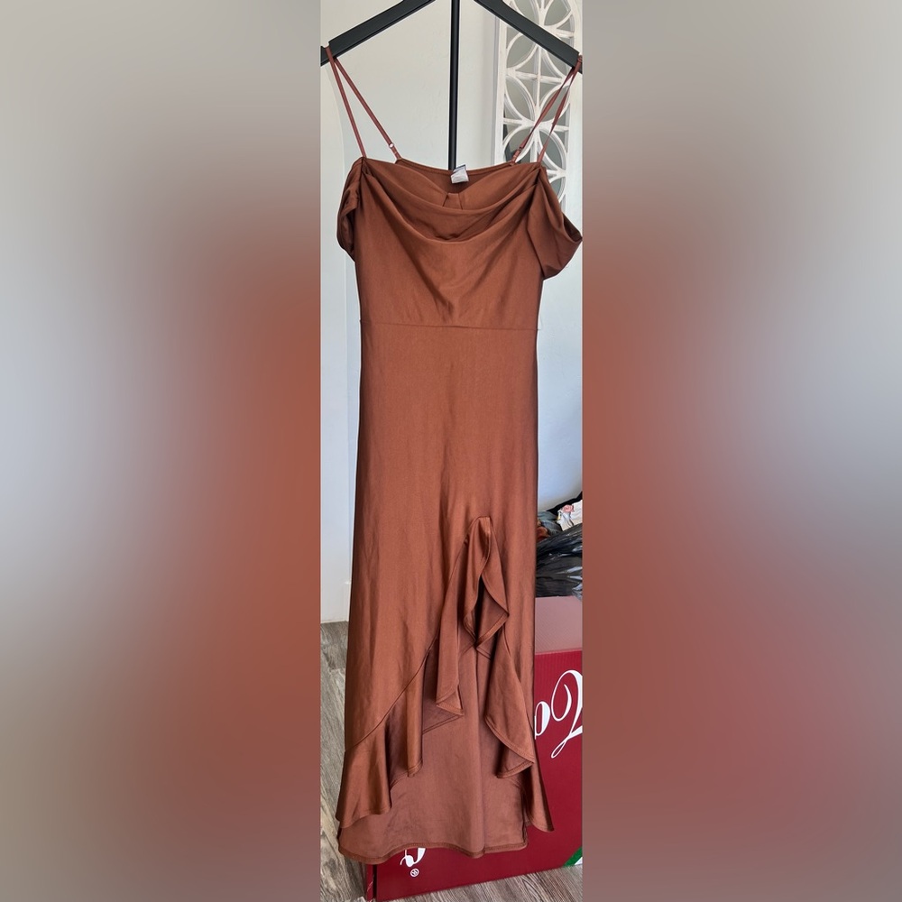Metallic Brown Maxi Dress